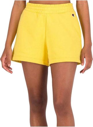 Champion Comfortabele Katoenen Dames Shorts - Dames - Bermuda - Geel - S - Katoen - Korte Broeken
