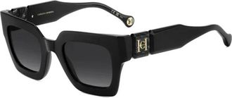 Carolina Herrera Square Zonnebrillen - Dames - Zonnebrillen - Zwart - 49 MM - Polyester - Accessoires