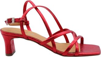 Catwalk Seychelles High Heel Sandalen - Dames - Sandalen met hakken - Rood - 39 EU - Leer - Schoenen