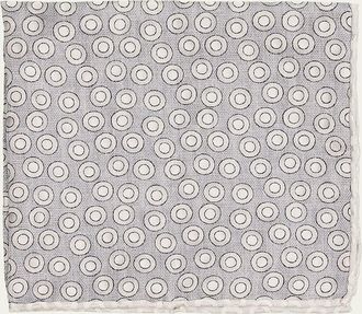 Brunello Cucinelli Mens Geometric Circle Silk Pocket Square