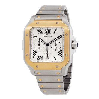 Cartier Pre-owned Cartier Santos De Cartier Chronograph Silver Dial Mens Watch w2sa0008