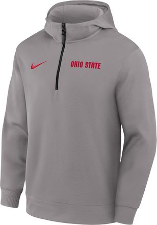 Nike Ohio State Coaches Premium Mens Nike Mens Dri-FIT College 1/4-Zip Hoodie in Grey | 03PQ03COH-NWP