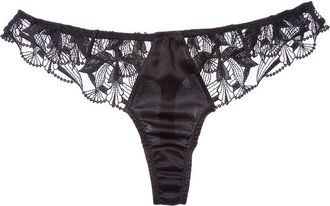 Kiki De Montparnasse Kiki De Montparnasse Eclore Lace Trim Silk-Blend Thong