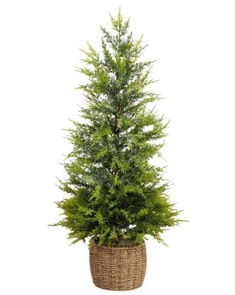 Nearly Natural 3Ft. Pre-Lit Artificial Lightly Snowed Cypress Christmas Tree
