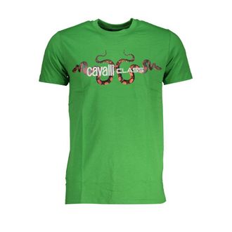 Cavalli Verde Katoenen Heren T-shirt