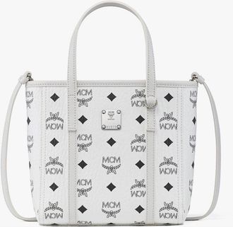MCM Toni Top-Zip Shopper in Visetos in White at Nordstrom