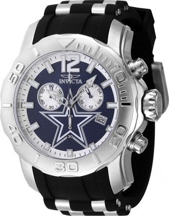 Invicta Nfl Dallas Cowboys Chronograph GMT Quartz Blue Dial Mens Watch 48000