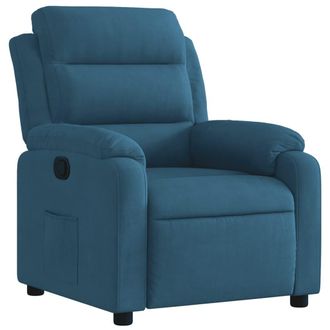 vidaXL Poltrona Reclinabile Blu In Velluto - Vidaxl