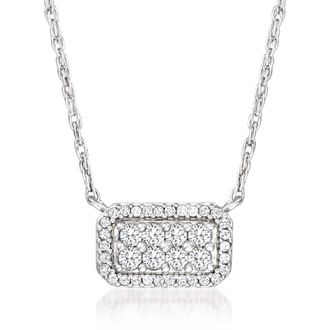 RS Pure by Ross-Simons Diamond Cluster Necklace in Sterling Silver