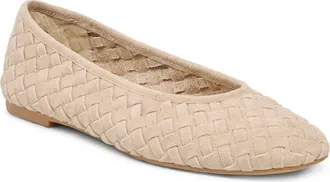 Dolce Vita Mycah Wovan Flat in Sesame Woven Suede at Nordstrom, Size 11