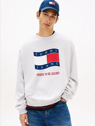 Tommy Hilfiger 90s Wavy Flag Terry Crew Neck Sweatshirt