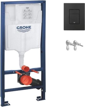 GROHE Cisterna Empotrada Kit Completo Rapid Sl Grohe. Bastidor Y Pulsador Cosmopolitan Negro Mate Con Anclajes