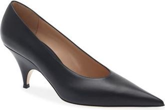 Gianvito Rossi Vitello Pointed Toe Pump in Black at Nordstrom, Size 37.5