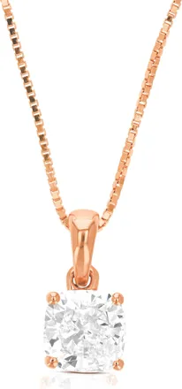Vir Jewels 1 cttw Cushion Lab Grown Diamond Solitaire Pendant Necklace in 14K Gold with Chain For Women