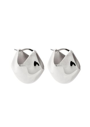 Khaite Lotus Medium Palladium-plated Earrings - Silver - One Size