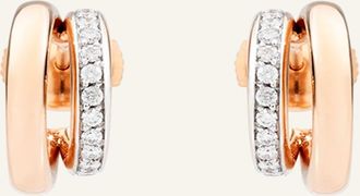 POMELLATO Iconica 18K Rose Gold and Diamond Double Hoop Earrings