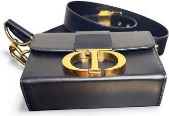 Dior Pre-owned Womens 30 Montaigne Box Bag - Black Calf Leather - One Size