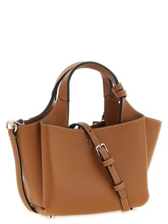 Tod's Womens Fine-Grained Calfskin Top Handle Bag Brown Leather