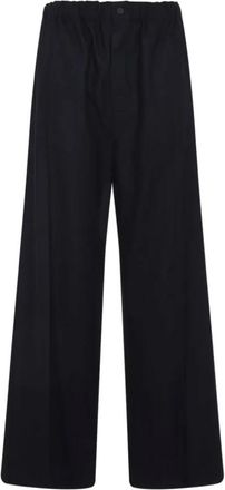 Carven Tr 309 Tailored Trouser - Dames - Wijde Broeken - Blauw - M - Wol - Broeken