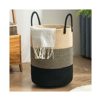 OEM Cesto De Ropa Plegable De Algod&oacute;n Negro, Bolsa De Gran Capacidad Para Ropa Sucia Con Asa