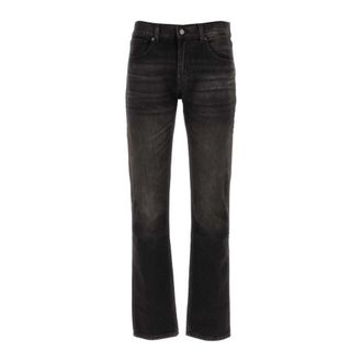 7 For All Mankind Jeans, Heren, Zwart, W33, Katoen, Jeans Straight Pre-owned