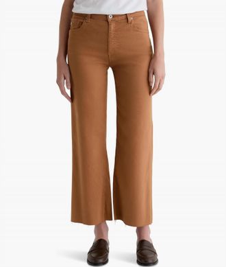 AG - Adriano Goldschmied Saige Mid Rise Wide Leg Crop Jeans In Ginger