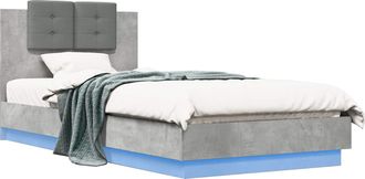 vidaXL Estructura De Cama Con Led Gris Hormig&oacute;n 80 X 200 Cm Vidaxl