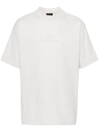 Balenciaga Katoenen T-shirt met geborduurd logo - Beige