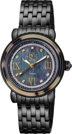 Gevril Group Marsala Tortoise Diamond Mother of Pearl Dial Ladies Watch 9852B