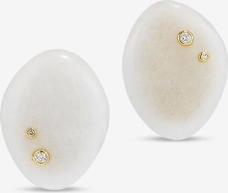 By Pariah Ohrstecker aus weissem Jaspis und Diamanten Venus