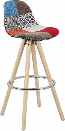 Woltu Breakfast Kitchen Counter Bar chairs Faux Leather+PP bar stools barstools 1pc Multicolor-Fabric