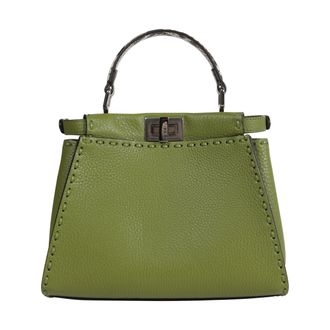 Fendi Mini Peekaboo Leather Top Handle Bag