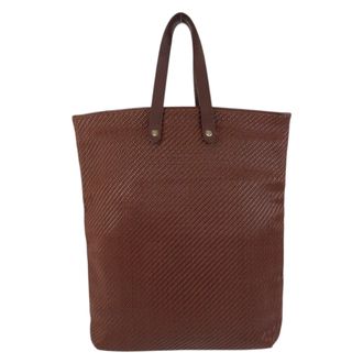 Herm&egrave;s Polyester Leather Tote Bag (Pre-Owned)