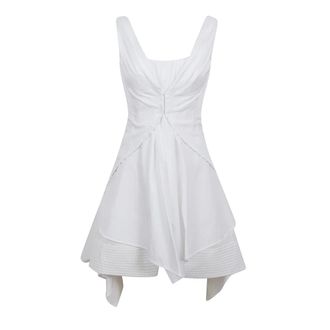 Alexander McQueen Gathered Mini Dress - female - Alexander McQueen - Short Dresses - White - XS - Dresses