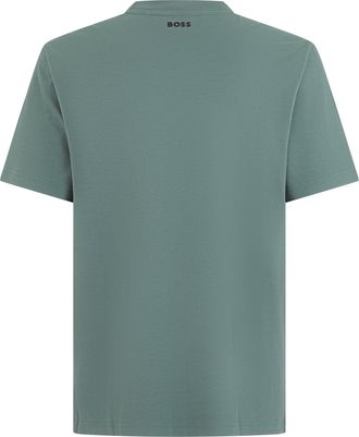 HUGO BOSS Mens Cotton T-Shirt Open Green T-Shirts And Polos