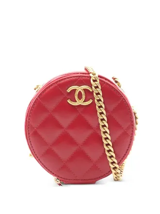 Chanel 2020s ronde matelass&eacute; schoudertas - Rood