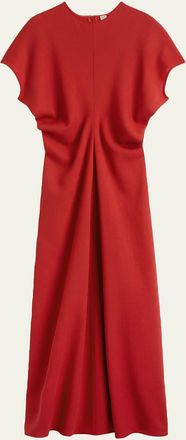 Toteme Slouch Waist Short-Sleeve Ankle Dress