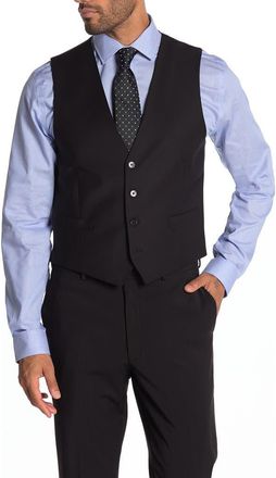 Calvin Klein Plain Black Slim Fit Wool Blend Suit Separate Vest at Nordstrom Rack, Size X-Large Us