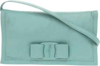 Ferragamo Pre-owned Shoulder Bag - Dames - Vintage Schoudertas - Blauw - ONE Size - Leer - Vintage