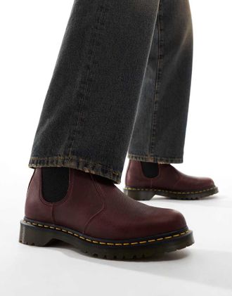 Dr. Martens Dr. Martens - 2976 - Stivaletti Chelsea bordeaux con interno in pelliccia-Rosso