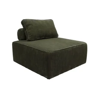 Sweeek M&oacute;dulo para sof&aacute; modular de pana, 1 plaza, verde oscuro
