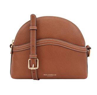 Paul Costelloe Womens Lanin Leather Cross Body Bag - Brown - One Size