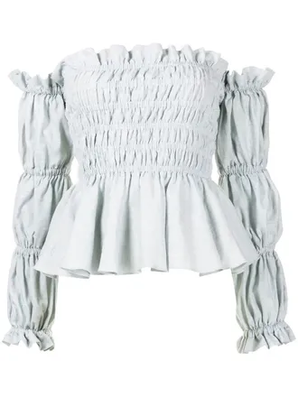 Isolda Daphne off-shoulder blouse - Blue