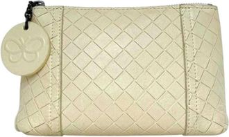 Bottega Veneta Vintage, unisex, Wit, ONE Size, Leer, Pre-owned Leren Clutch