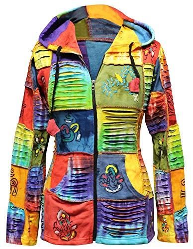 Veste à Capuche En Laine Festival Supercosy Avec Écusson Coloré - Style Bohème Chaud Et Unique