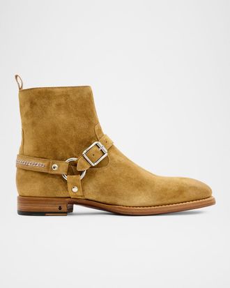 John Varvatos Men & apos;s Regent Harness Suede Ankle Boots