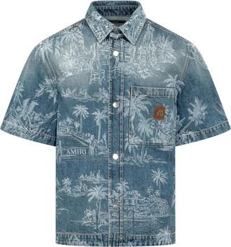 Amiri Blue Regular Printed Shirt