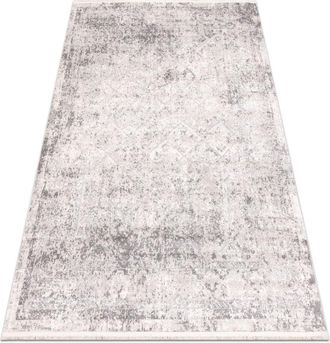 RugsX DISTIN 0200A gris / gris claro / blanca alfombra moderna - Rombos, marco, vintage, flecos grey 160x230 cm