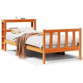 Berkfield Home Bed Frame with Headboard Frame Wax Brown 75x190 cm Small Single
