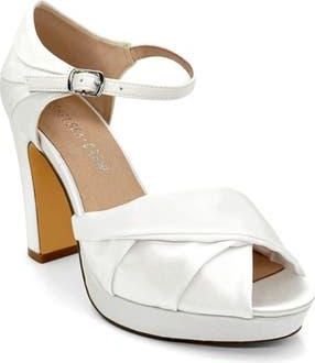 Chelsea Crew Gloria Platform Peep Toe Pump in White at Nordstrom Rack, Size 10
